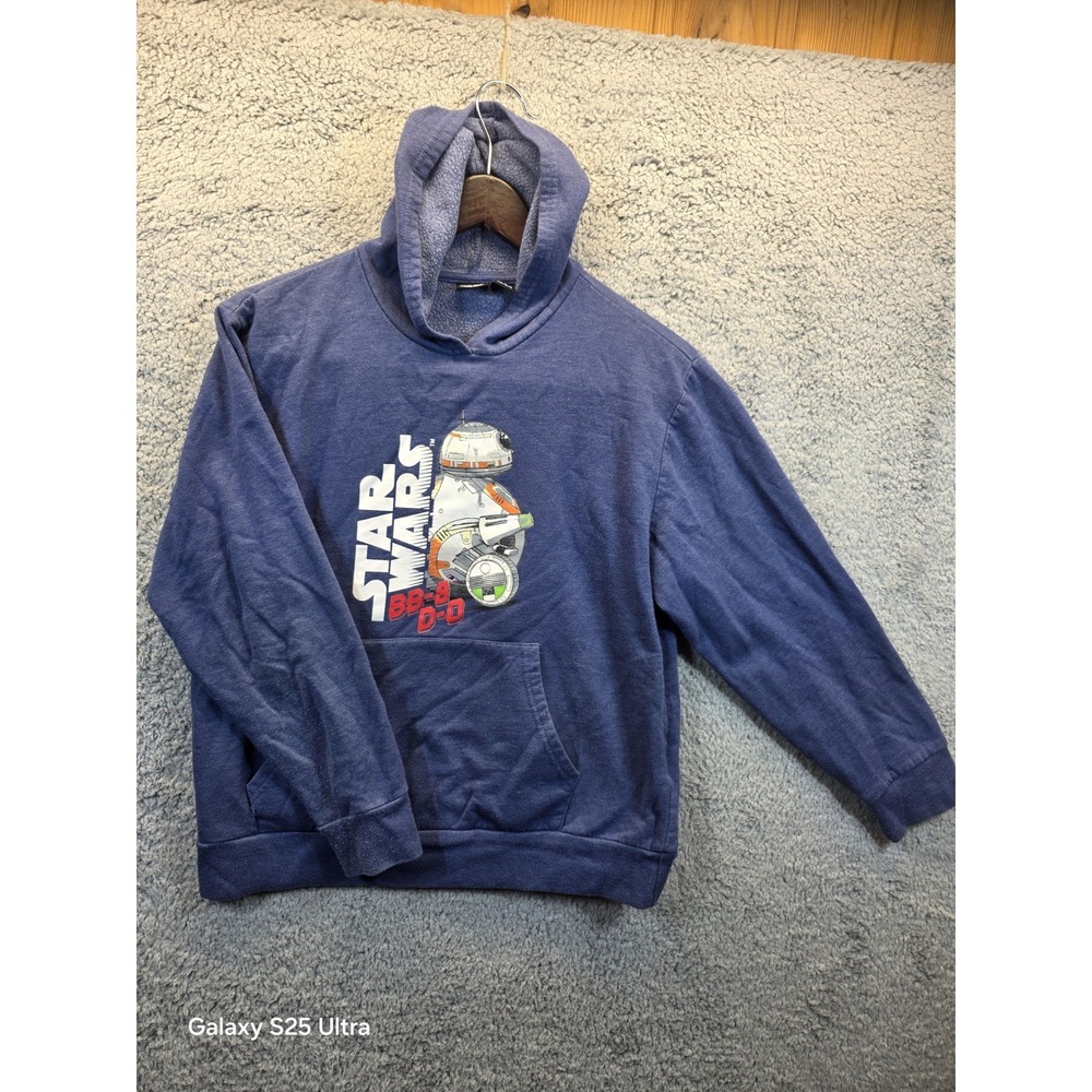 Star Wars Big Boys Blue BB-8 Blue Hoodie Large Kangaroo‎ Pocket